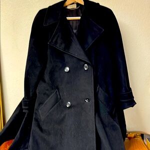 Classic Black Double-Breasted Pea Coat Vintage